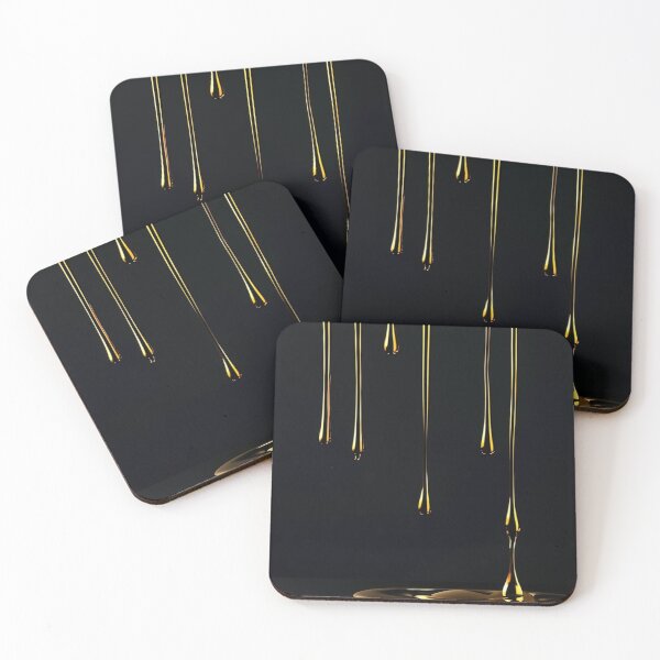 Item preview, Liquid gold pattern on a black background designed and sold by saly55887.
