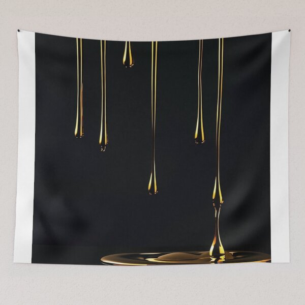Item preview, Liquid gold pattern on a black background designed and sold by saly55887.