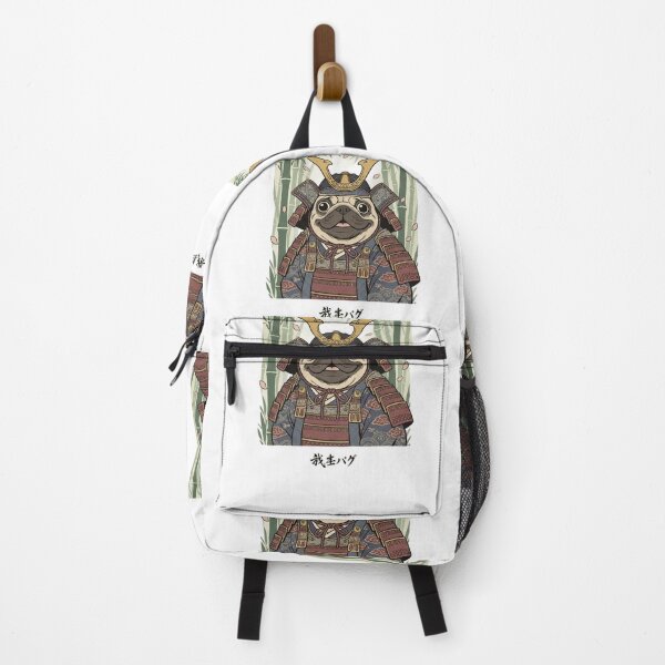 Item preview, Zen Pug Samurai - The Little Guardian Ukiyo-e Art designed and sold by UkiyoPets.