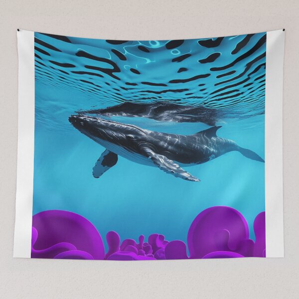 Item preview, A view of a whale in surreal, fantastical waters designed and sold by saly55887.