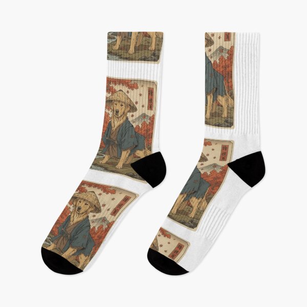 Item preview, Golden Retriever Ronin - Loyal Spirit Ukiyo-e Print designed and sold by UkiyoPets.