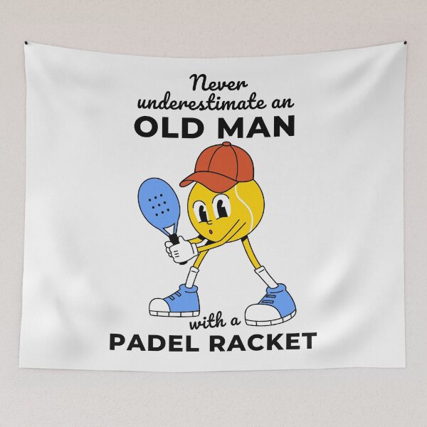 Item preview, Never Underestimate An Old Guy With A Padel Racket designed and sold by Anniko Art Studio.