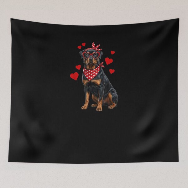 Item preview, Valentine Rottweiler Dog Love Hearts designed and sold by salmzouriart.
