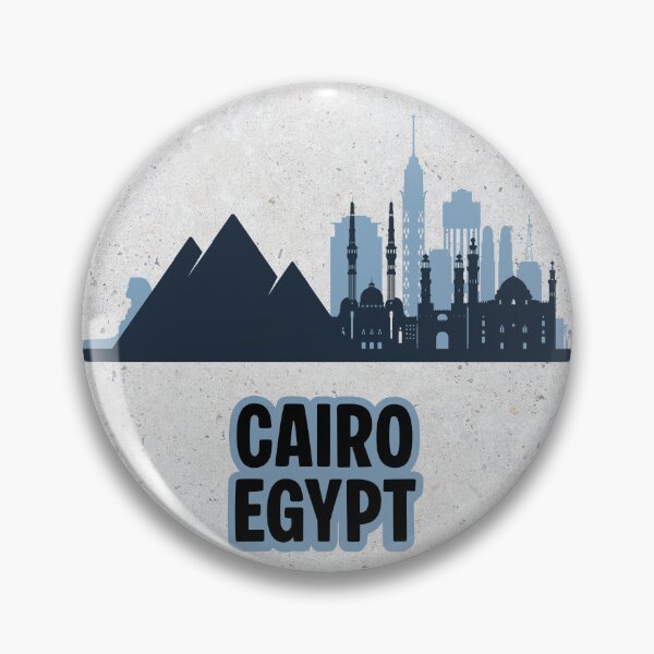Aperçu de l'œuvre Silhouette minimaliste de la ville du Caire (Égypte) avec ses pyramides créée et vendue par Basma Store.