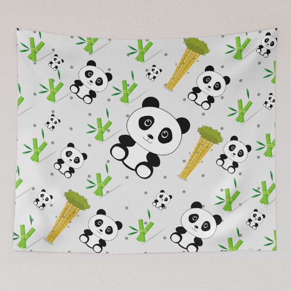 Item preview, Playful Panda Bear Nursery Wall Art - Woodland Baby Pattern designed and sold by DesignsVault.