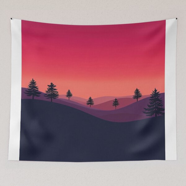 Item preview, A surreal sunset scene pattern designed and sold by saly55887.