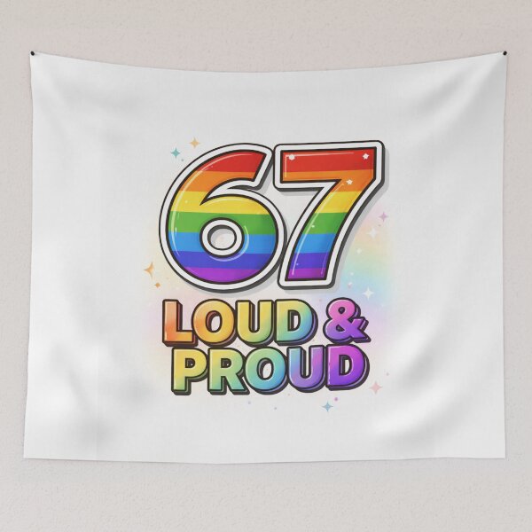 Item preview, 67 Loud & Proud - Rainbow Pride Number Design designed and sold by Panamera22.