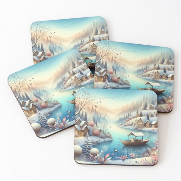 Item preview, A whimsical riverside village designed and sold by Beyondnote-Art.