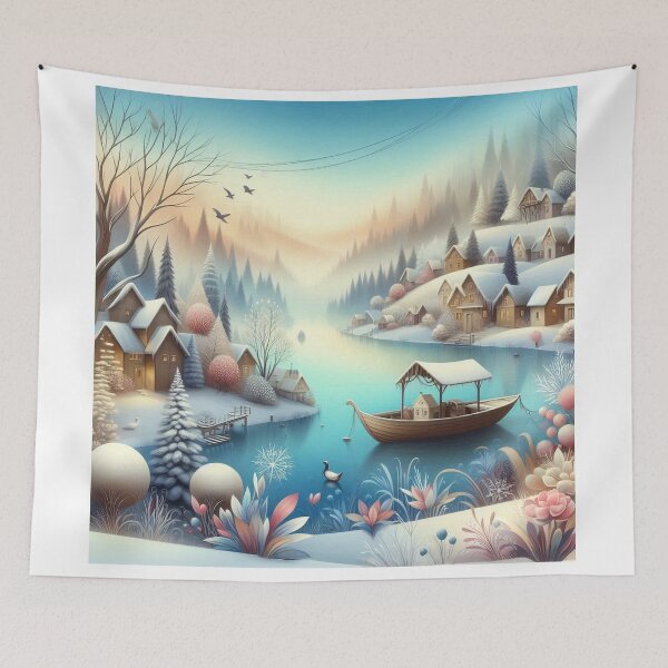 Item preview, A whimsical riverside village designed and sold by Beyondnote-Art.