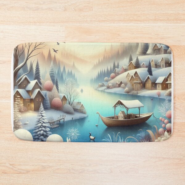 Item preview, A whimsical riverside village designed and sold by Beyondnote-Art.