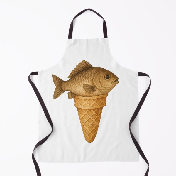 Item preview, Surreal Fish Ice Cream Cone Illustration designed and sold by chromatalove.