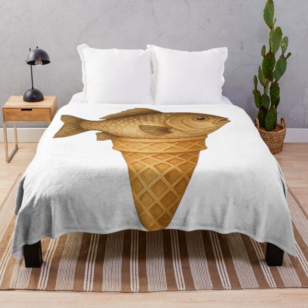 Item preview, Surreal Fish Ice Cream Cone Illustration designed and sold by chromatalove.