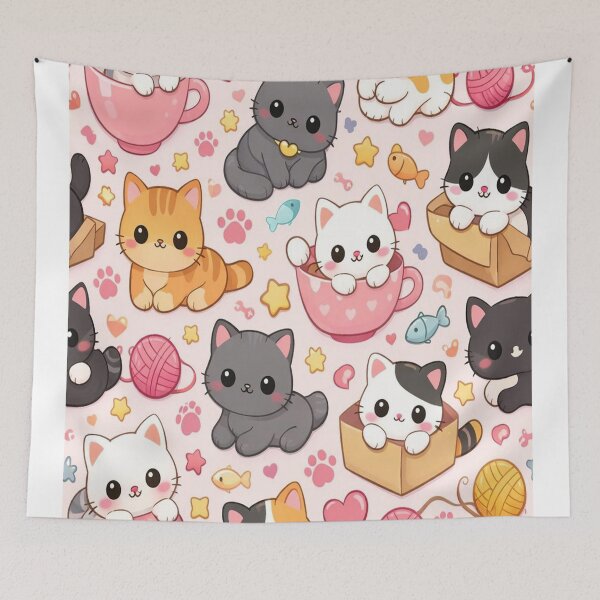 Item preview, Cute cartoon cat pattern designed and sold by saly55887.