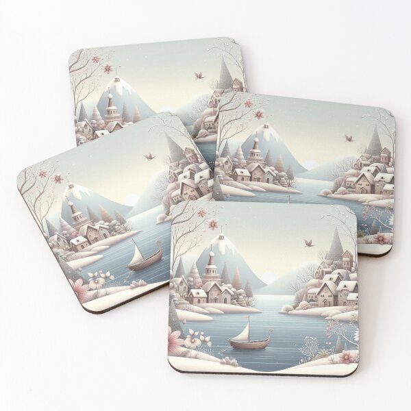 Item preview, A whimsical riverside village designed and sold by Beyondnote-Art.