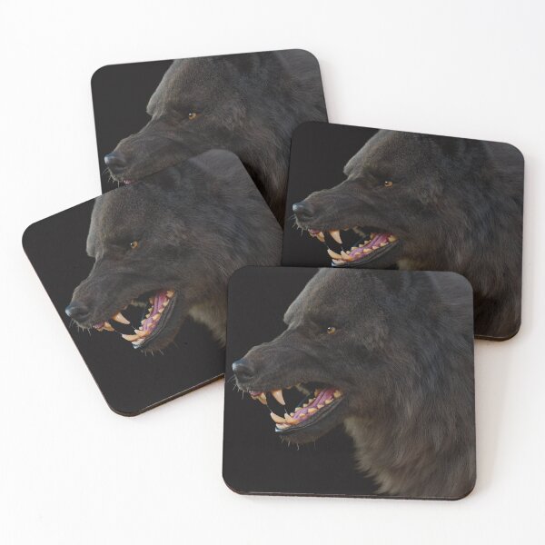 Item preview, Dark Wolf Snarling – Realistic Predator Portrait designed and sold by Massimo Righi.