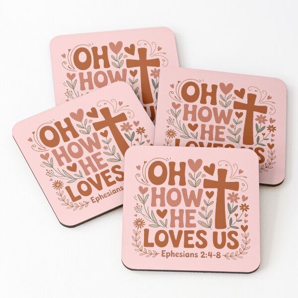 Item preview, Oh How He Loves Us – Christian Valentine Faith Floral Design designed and sold by SoftStyleStudio ⭐⭐⭐.