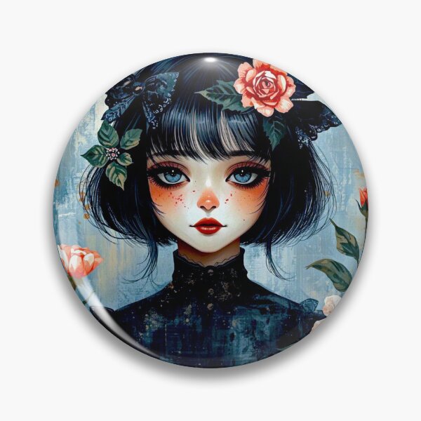 Item preview, Gothic Girl Floral Portrait designed and sold by shaang.
