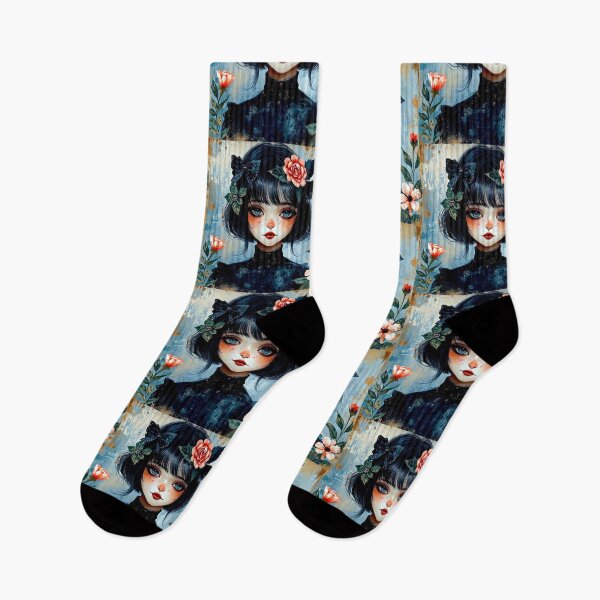 Item preview, Gothic Girl Floral Portrait designed and sold by shaang.
