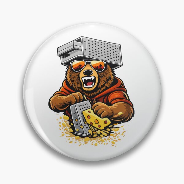 Item preview, Retro Bear with Cheese Grater Hat and Sunglasses Sunse Funny designed and sold by kiralynstration.