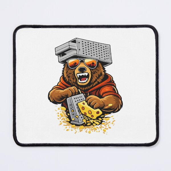 Item preview, Retro Bear with Cheese Grater Hat and Sunglasses Sunse Funny designed and sold by kiralynstration.