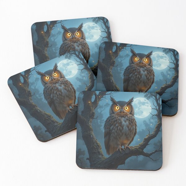 Item preview, Owl in Enchanted Moonlit Forest designed and sold by InezPhotography.