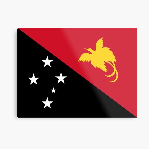 Papua New Guinea Flag- Show your love for Papua New Guinea! Metal Print