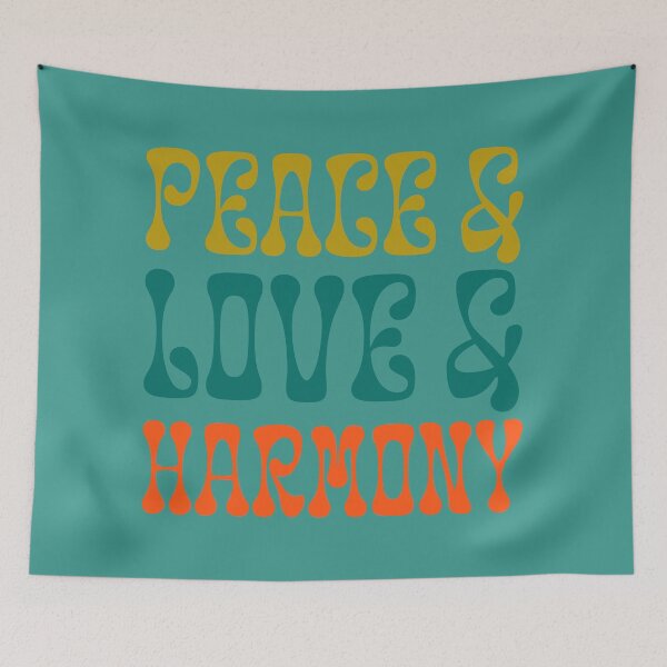 Item preview, Peace & Love & Harmony - Dijon, Peacock, Poppy designed and sold by sillyjess.