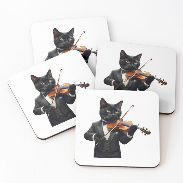 Item preview, black cat violin designed and sold by Uglyandcute.