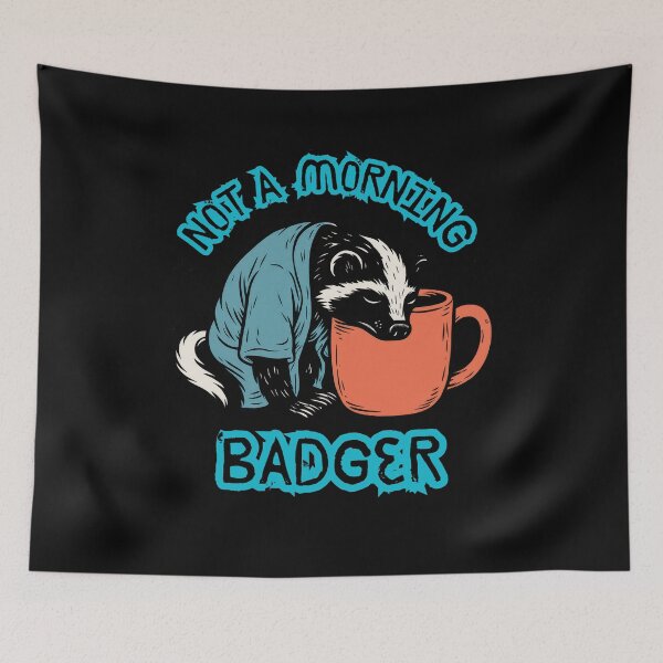 Item preview, Not a Morning Badger– Funny Coffee Lover Frog Illustration designed and sold by ChameraDesign.
