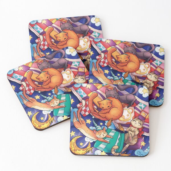 Item preview, Cozy Night Cats Dreamy Illustration designed and sold by Silrom.