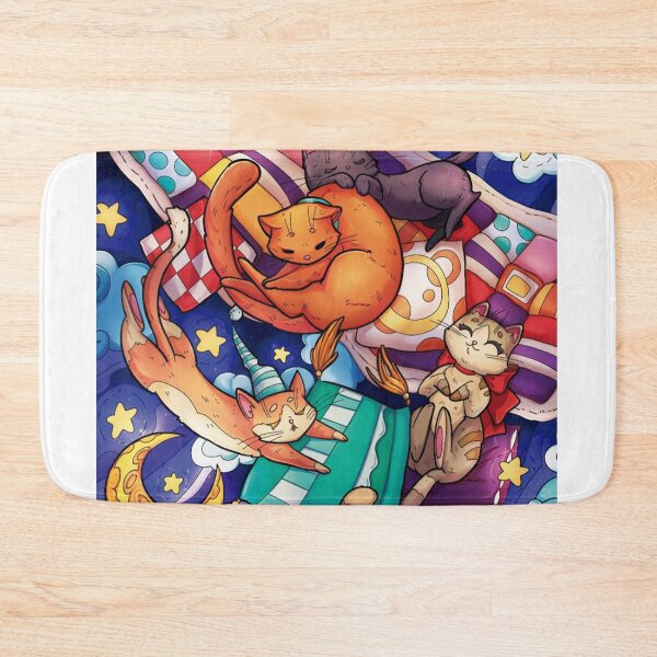 Item preview, Cozy Night Cats Dreamy Illustration designed and sold by Silrom.