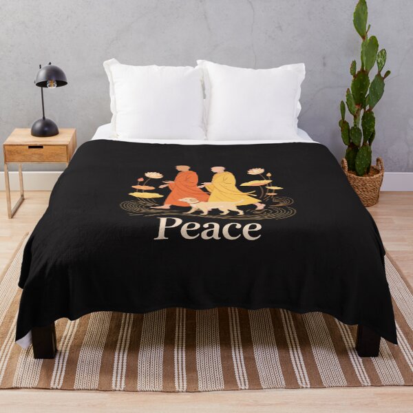 Item preview, Peace Walking Monks Zen Calm Minimalist Art designed and sold by kiralynstration.