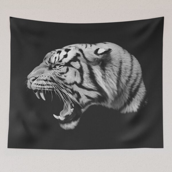 Item preview, Roaring Tiger – Black & White Power Portrait designed and sold by Massimo Righi.