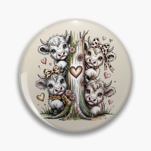 Item preview, Cute Highland Cow Valentine – Adorable Farm Animal Love Illustration designed and sold by SoftStyleStudio ⭐⭐⭐.