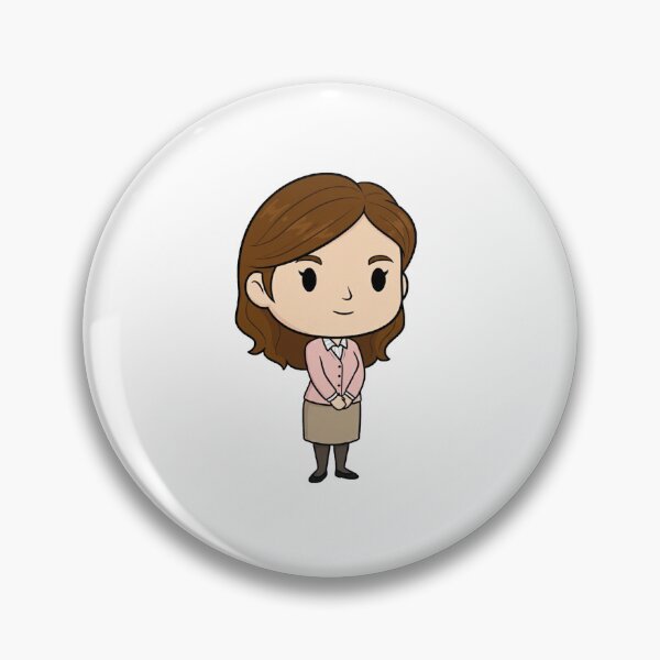 Item preview, Cute Chibi Office Girl Illustration – Kawaii Cartoon Pam Beesly designed and sold by Greemo03.