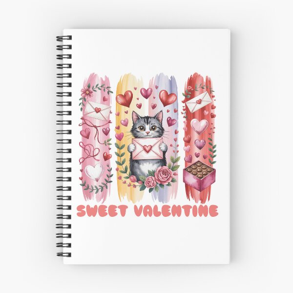 Item preview, Cute Valentine Cat with Love Letters – Watercolor Heart Illustration designed and sold by SoftStyleStudio ⭐⭐⭐.