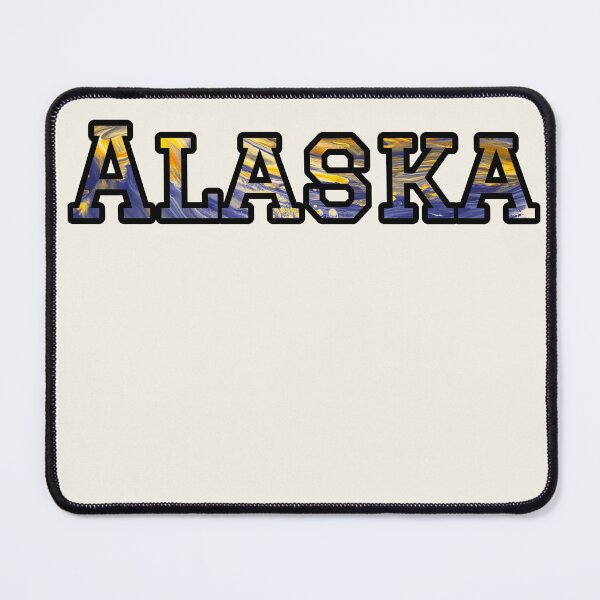 Item preview, Alaska Travel Souvenir | Blue and Yellow Alaska Art designed and sold by Long Family Gifts.