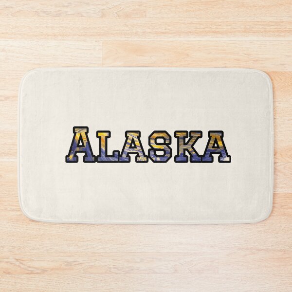 Item preview, Alaska Travel Souvenir | Blue and Yellow Alaska Art designed and sold by Long Family Gifts.
