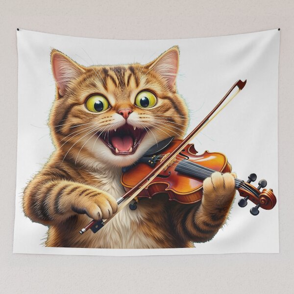 Item preview, cat violin designed and sold by Uglyandcute.