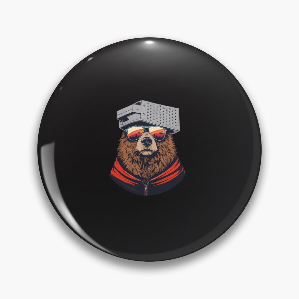 Item preview, Retro Bear with Cheese Grater Hat and Sunglasses Sunset Art  designed and sold by kiralynstration.