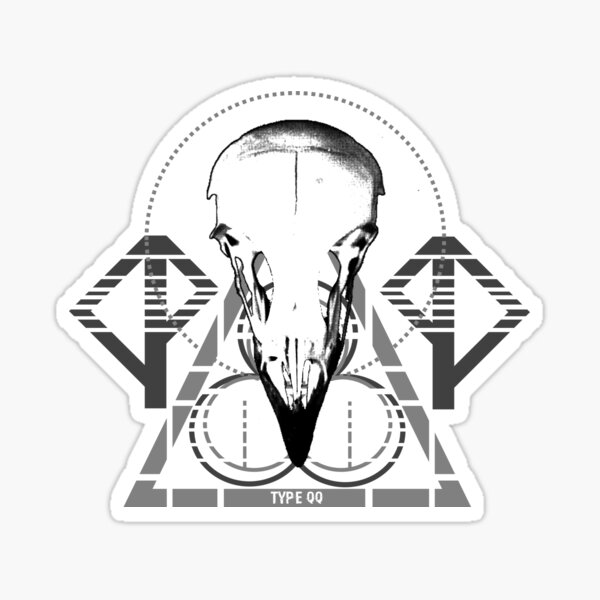 Type QQ Skull Logo Sticker