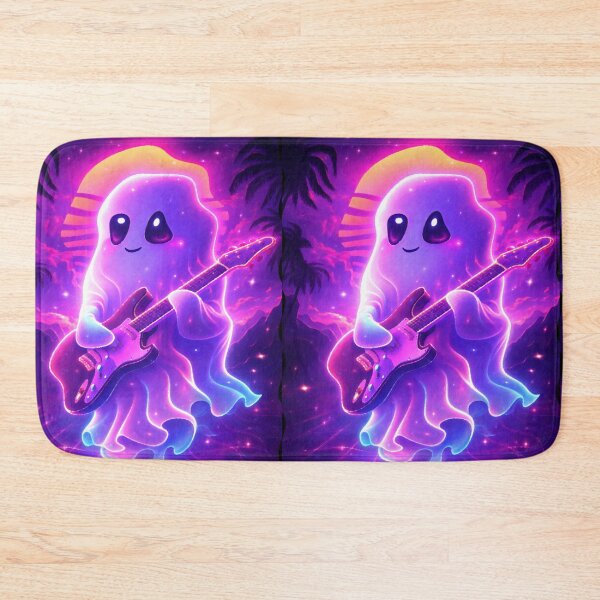 Item preview, Cute Ghost Guitarist – Vaporwave Synthwave Neon Music Art designed and sold by LuxuryApparels.