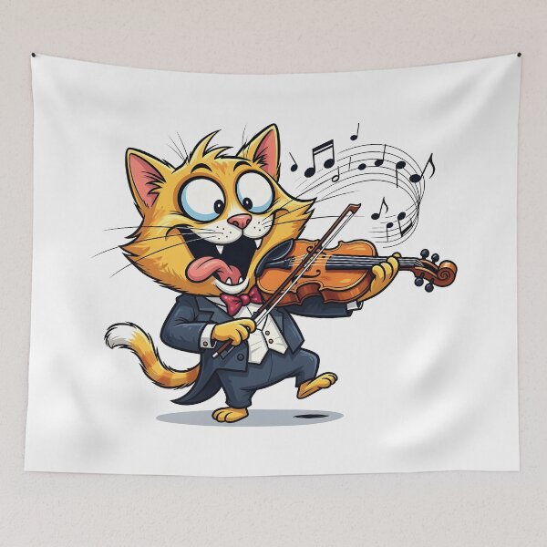 Item preview, cat violin designed and sold by Uglyandcute.