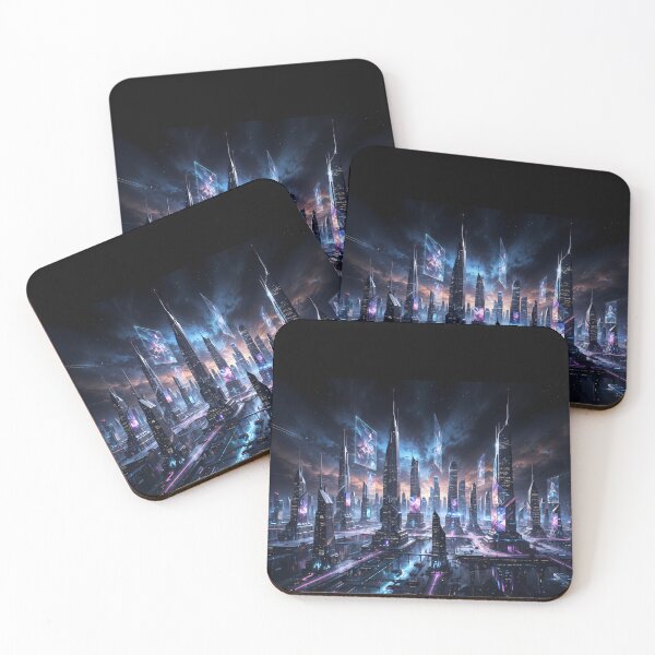 Item preview, Neo-Tokyo Skyline: Ethereal Cyberpunk Metropolis at Dusk designed and sold by KYOFRAME.