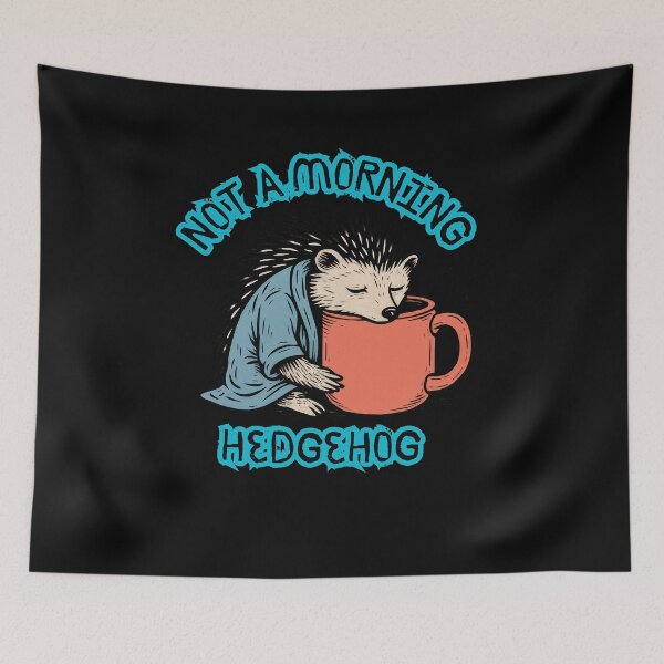 Item preview, Not a Morning Hedgehog – Funny Coffee Lover Frog Illustration designed and sold by ChameraDesign.
