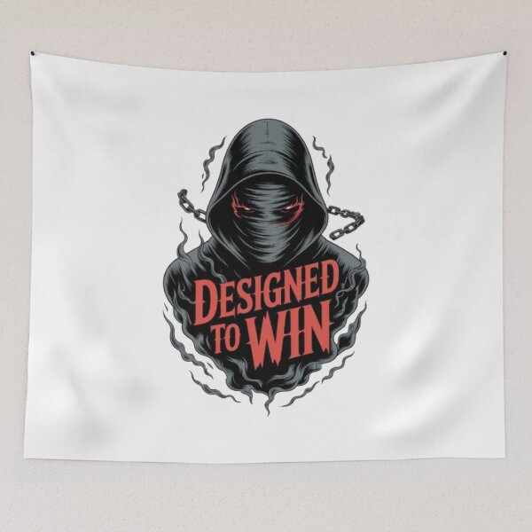 Item preview, Designed To Win – Dark Hooded Warrior Streetwear Design designed and sold by NewUSShop.