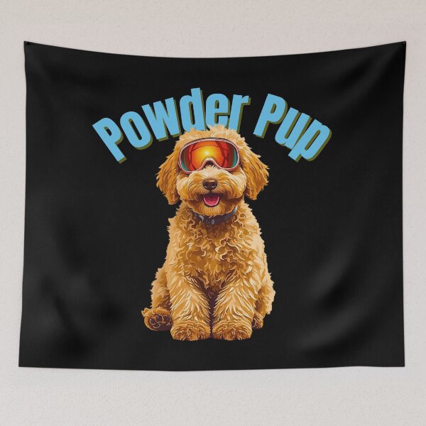 Item preview, Powder Pup Goldendoodle – Cute Ski Dog Art for Dog Lovers & Ski Enthusiasts designed and sold by Fredster1966.