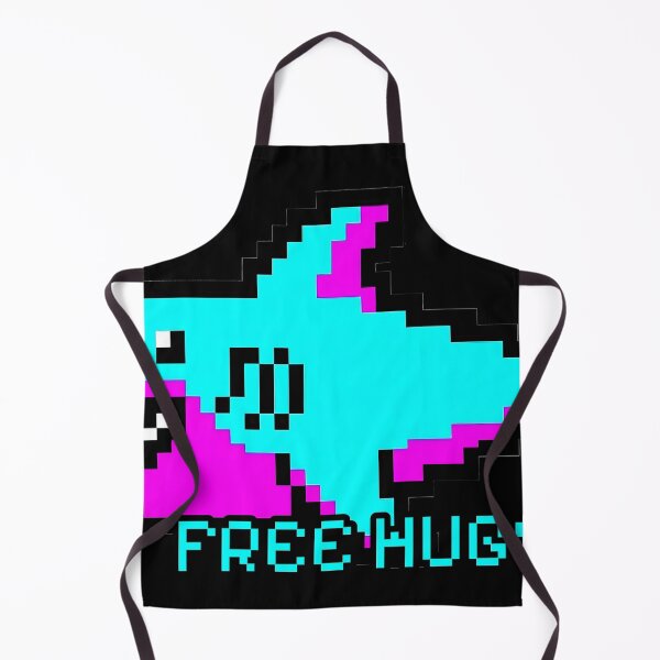 Aperçu de l'œuvre Requin drôle, câlins gratuits, style rétro pixel art, synthwave créée et vendue par ClubChaos.