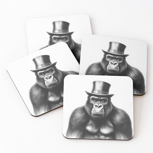 Item preview, Dapper Gorilla in Top Hat - Sophisticated Ape Gentleman Portrait designed and sold by EllDAV777.