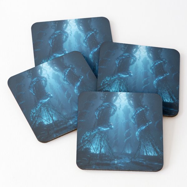 Item preview, Abyssal Neon Roots - Bioluminescent Cyber Forest designed and sold by KYOFRAME.
